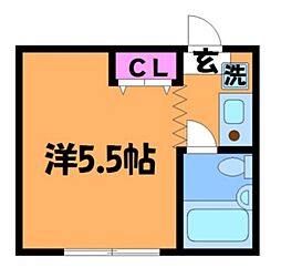 セサミコート ワンルームの間取図画像