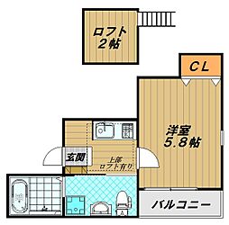 NET-K神戸西 3階1Kの間取り