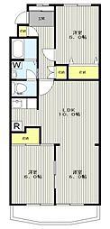横浜ハイタウン1号棟 3LDKの間取図画像