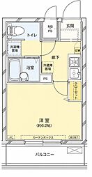 エクセリア白金高輪 1Kの間取図画像