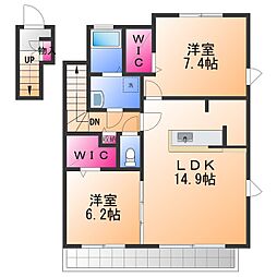 ゾーナ・ヴェルデ 2LDKの間取図画像