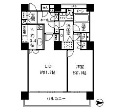 リバーポイントタワー 1LDKの間取図画像