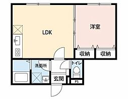 ハイスタンダード堀切 3階1LDKの間取り