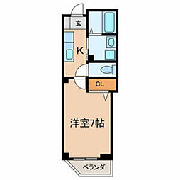 サクセスヒルズ 1Kの間取図画像