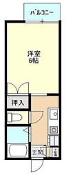 ベルファースト 1Kの間取図画像