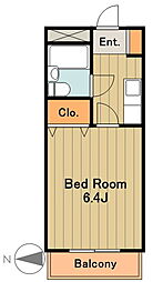 京王相模原線 京王堀之内駅 徒歩7分の賃貸マンション 3階1Kの間取り