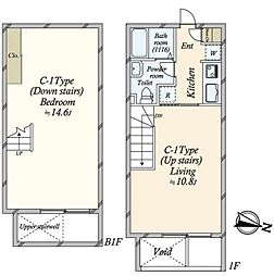 JR山手線 目黒駅 徒歩3分の賃貸マンション 1階1LDKの間取り
