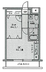 カスタリア千駄ヶ谷 1DKの間取図画像