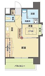 エステート・モア平尾公園通り 1LDKの間取図画像