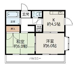 プチメゾントシ 1階2DKの間取り