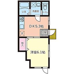 コーポＫ 1階1DKの間取り
