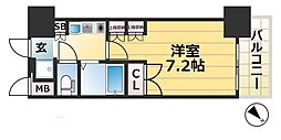 エステムコート三宮山手2ソアーレ 1Kの間取図画像