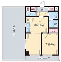 SWEET HILLS瑞江 5階1LDKの間取り