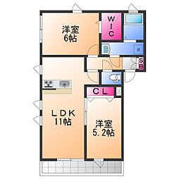 リブリ・岸和田 2LDKの間取図画像