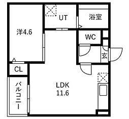 Jack kamisatoI 1LDKの間取図画像