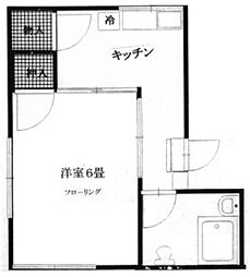 メゾンミヨシ 1階1Kの間取り