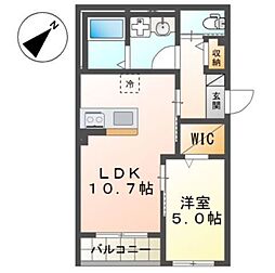 所沢市緑町4丁目アパート 1LDKの間取図画像