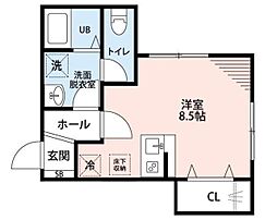ヴィッラホーム六番館 ワンルームの間取図画像