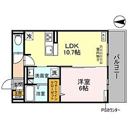 ヴィダ西京極 1LDKの間取図画像