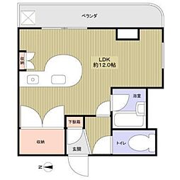 江坂東OMパレス ワンルームの間取図画像