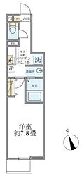 セレ西尾久 1階1Kの間取り