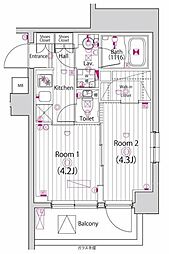 GALAPRECIOUS新小岩 2Kの間取図画像