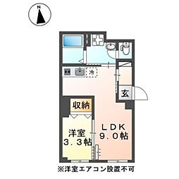 ヴィーナス 1LDKの間取図画像