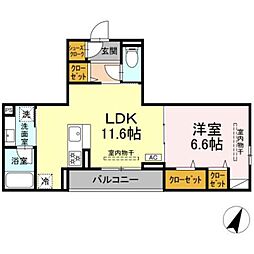 エスペリア相模が丘5丁目 3階1LDKの間取り