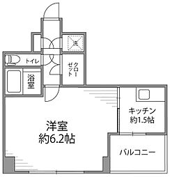 都営大江戸線 勝どき駅 徒歩3分の賃貸マンション 4階1Kの間取り