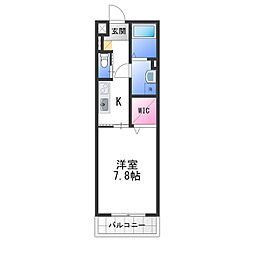 Feliz日根野 1Kの間取図画像