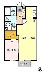 ボナールパークA 1LDKの間取図画像