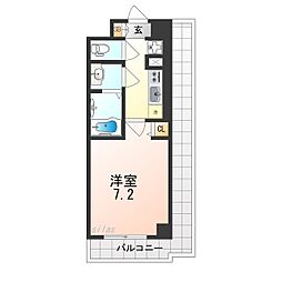 COCO-SURFRIDER 8階1Kの間取り