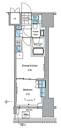 ルフォンプログレ田原町 1DKの間取図画像
