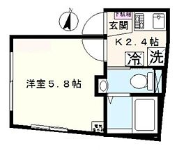 東急池上線 戸越銀座駅 徒歩3分の賃貸マンション 3階1Kの間取り