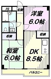 ネクサス東青梅 3階2DKの間取り