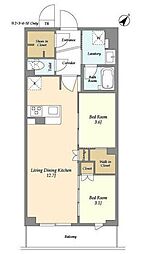 KDXレジデンス田園調布南 3階2LDKの間取り