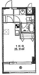 フォレスタ 7階1Kの間取り