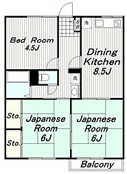 ガーデンオオツ 3DKの間取図画像