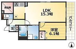 神戸市西神・山手線 新神戸駅 徒歩5分の賃貸マンション 11階1LDKの間取り