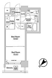 コンフォリア三田イースト 13階2Kの間取り