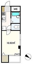 クラウン曳舟 1Kの間取図画像