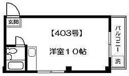 つつじヶ丘ビレッヂ ワンルームの間取図画像