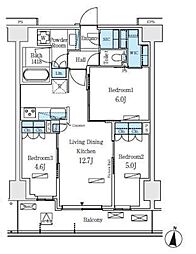 ロイヤルパークス赤羽ノース 5階3LDKの間取り