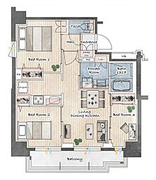 Urbanex新御徒町 3LDKの間取図画像