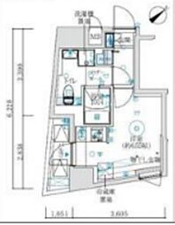 MAXIV国立矢川 1Kの間取図画像