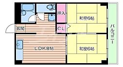 メゾン江坂 2LDKの間取図画像