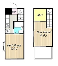 スズキパル下柚木 2階2Kの間取り