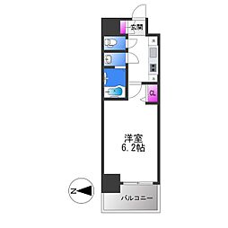 メインステージ天王寺サイドシティ 6階1Kの間取り