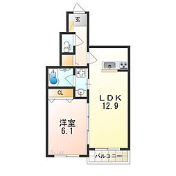 南海高野線 萩原天神駅 徒歩5分の賃貸アパート 1階1LDKの間取り