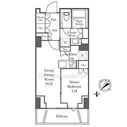 パークコート神宮北参道ザタワー 8階1LDKの間取り